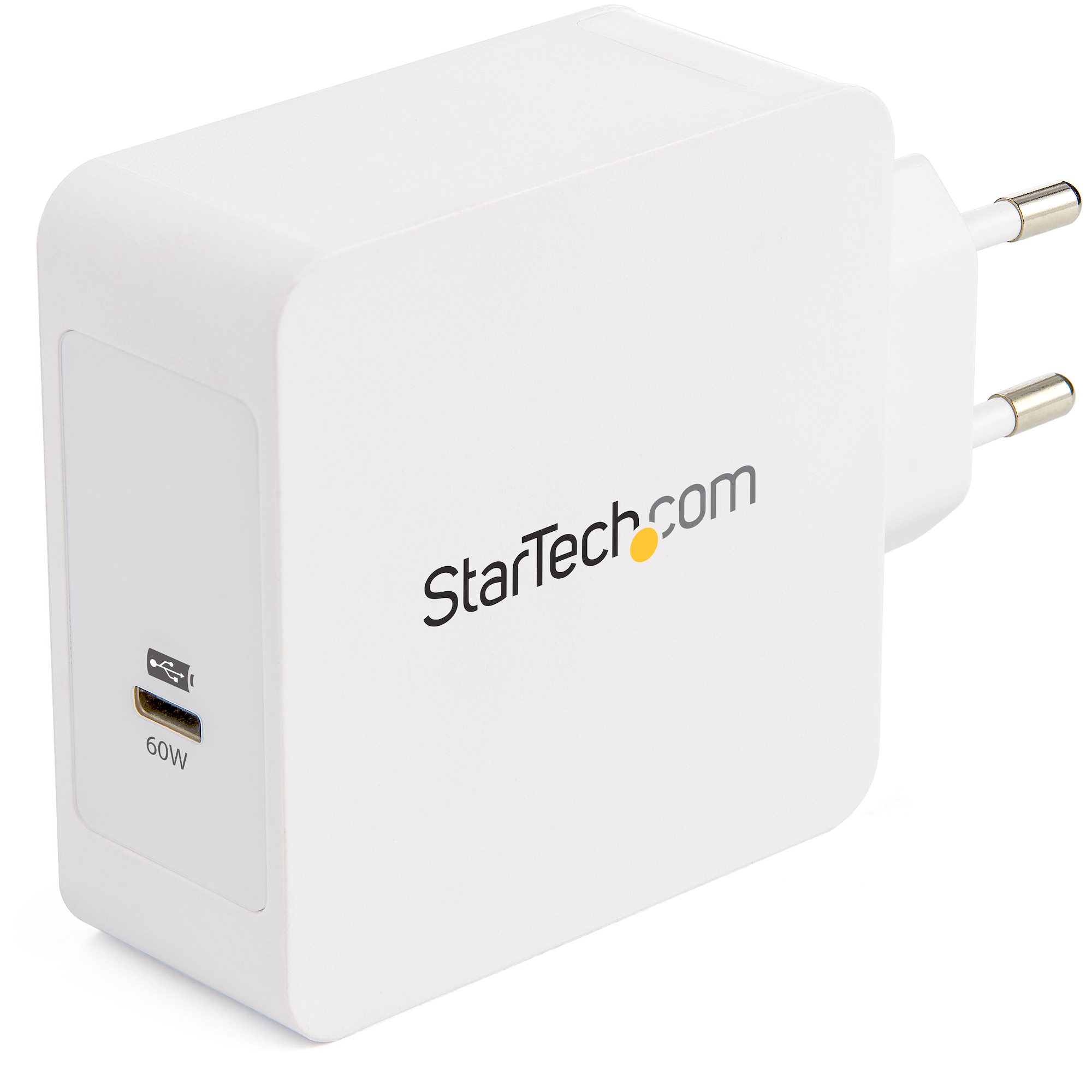 STARTECHCOM 1 Port USBC Wall Charger with 60W of Power Delivery AC to USB Adapter Type C For Laptops Tablets Phones