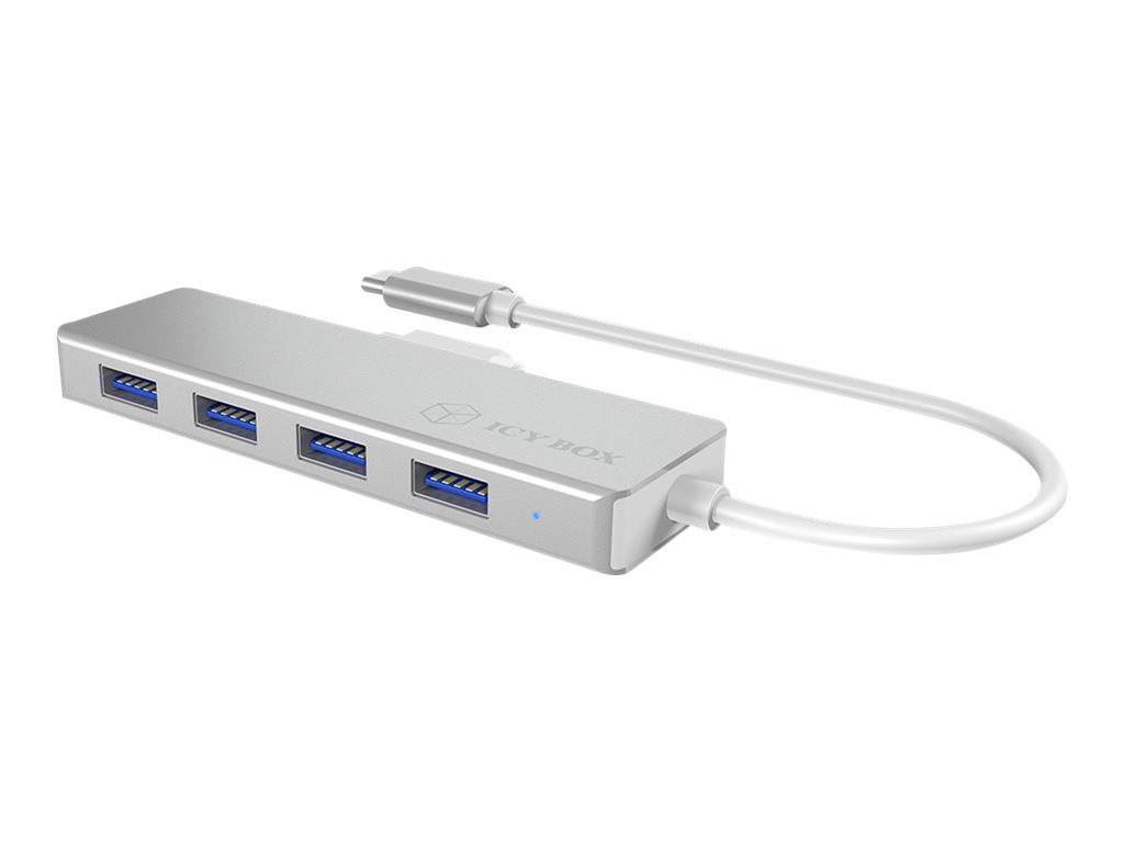 ICY BOX IB-HUB1425-C3 USB 3.0 Type-C HUB mit 4x USB 3.0 Type-A integriertes USB Kabel ICY BOX IB-HUB1425-C3 USB 3.0 Type-C HUB mit 4x USB 3.0 Type-A integriertes USB Kabel