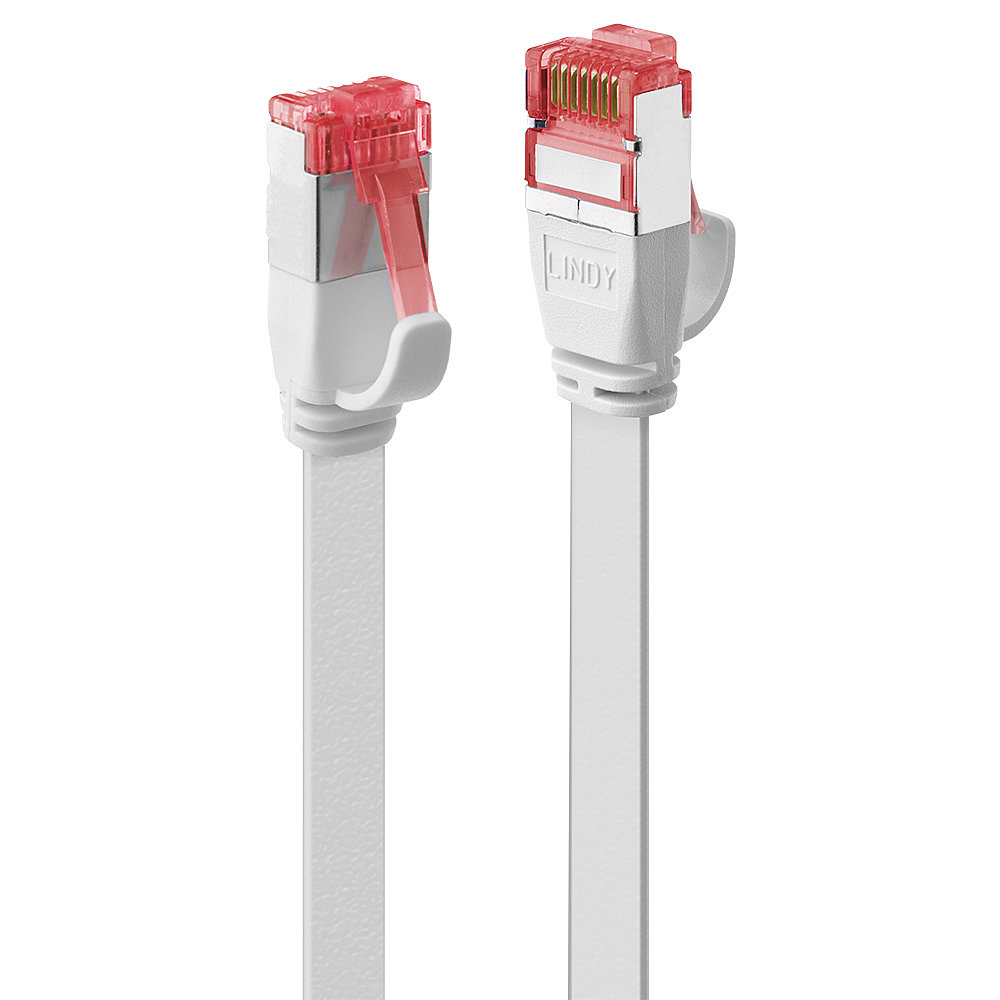 LINDY Cat.6 U/FTP Flachband-Patchkabel, weiss, 0,3m