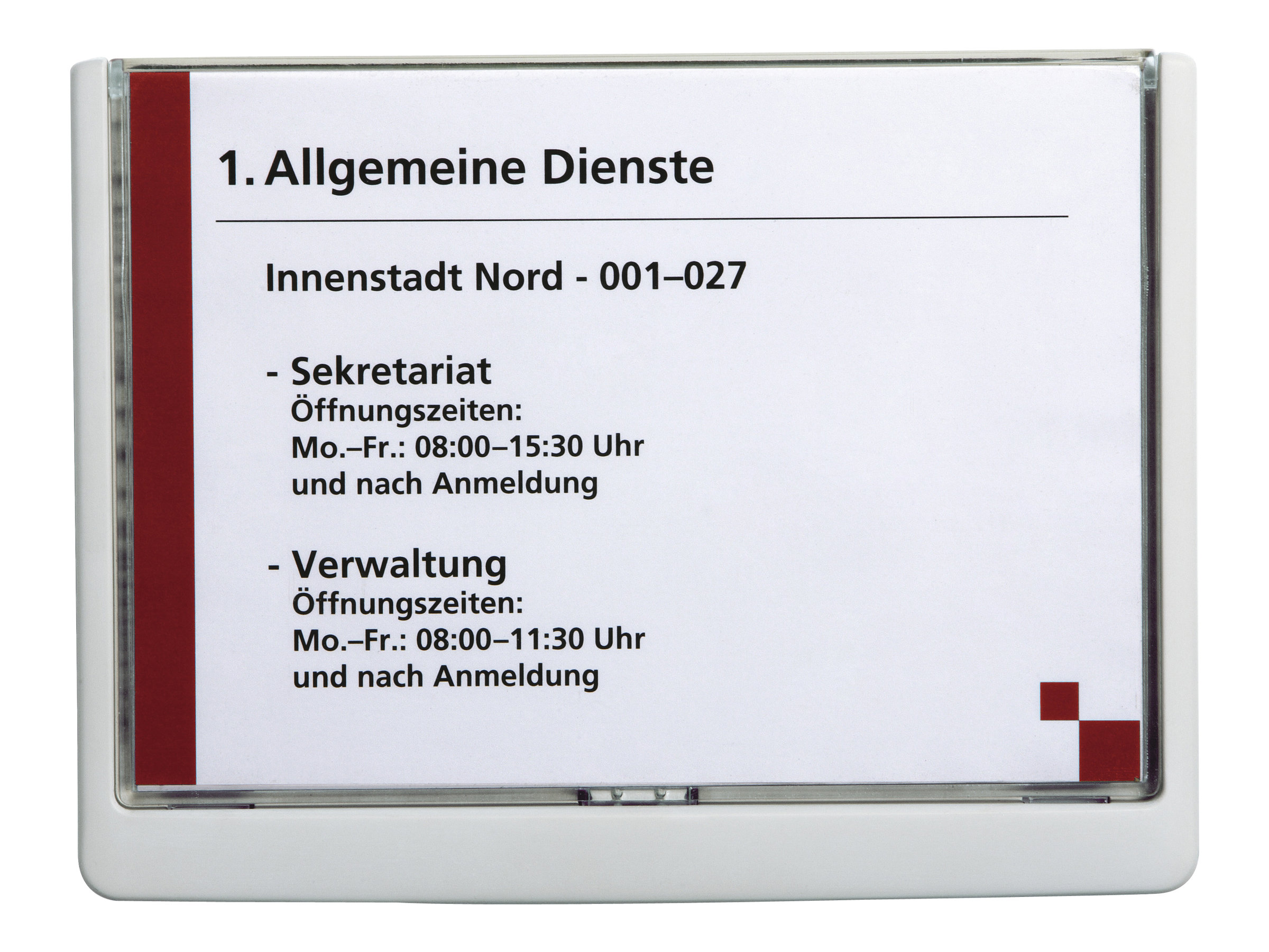 DURABLE Tuerschild CLICK SIGN Kunststoff weiss DIN A5 quer