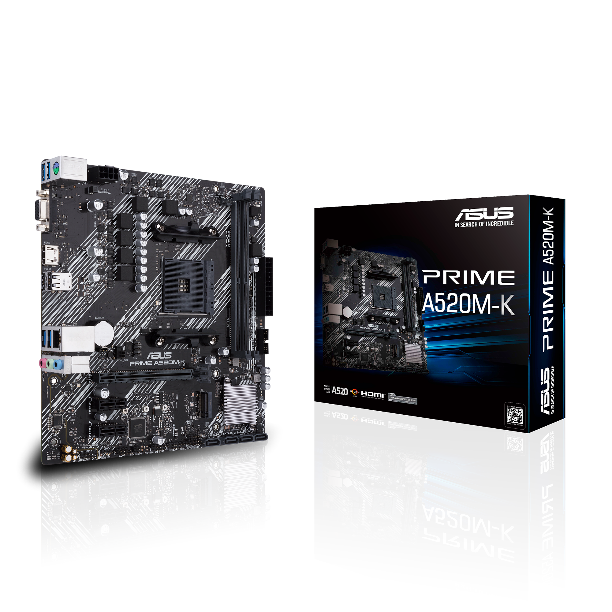 ASUS PRIME A520MK AMD Socket AM4 for 3rd Gen AMD Ryzen mATX Form Factor DDR4