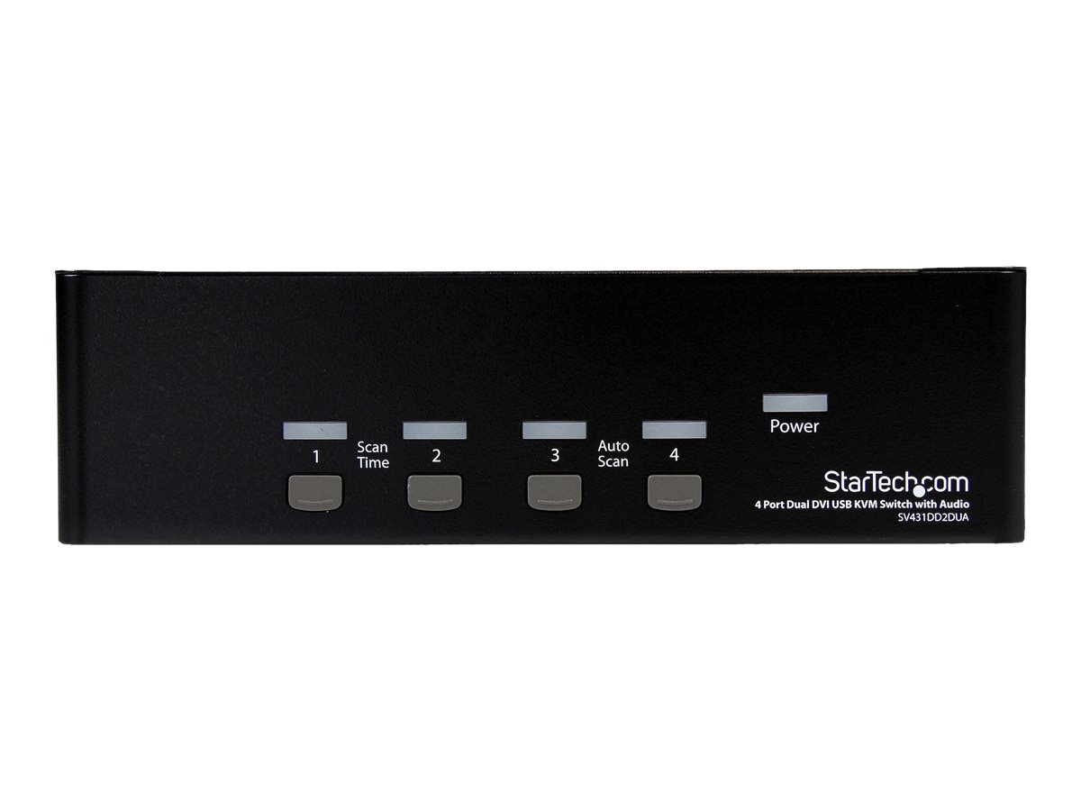 STARTECH.COM 4 Port Dual DVI USB KVM Switch/ Umschalter mit Audio und USB 2.0 Hub