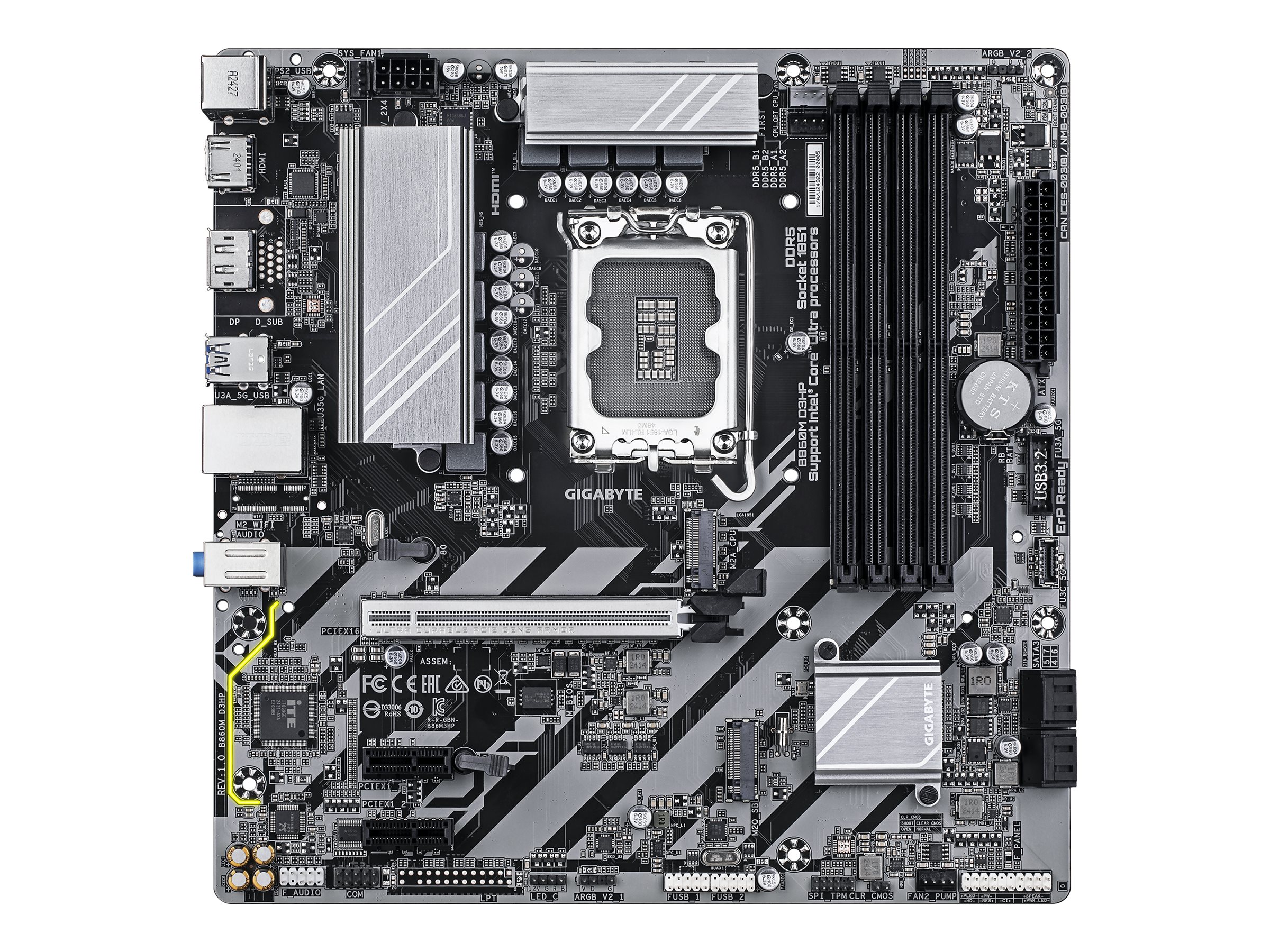 GIGABYTE B860M D3HP LGA1851 MB 4xDDR5 4xSATA 3xM.2 GIGABYTE B860M D3HP LGA1851 MB 4xDDR5 4xSATA 3xM.2