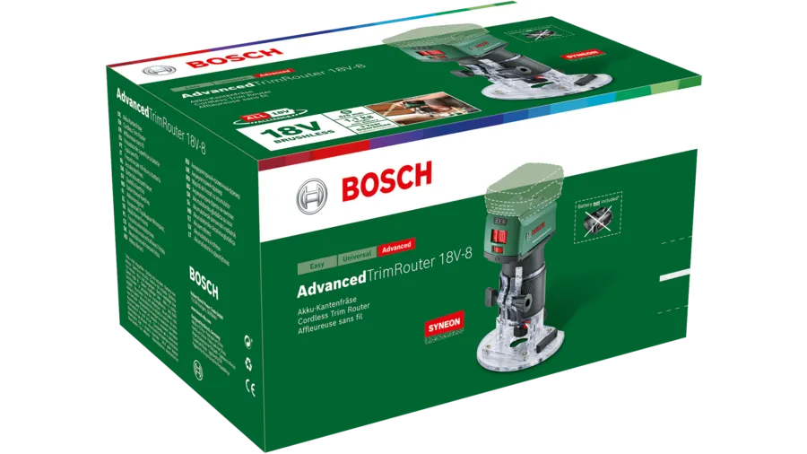 BOSCH Home Garden AdvancedTrimRouter 18V8 AkkuKantenfraeseSet 18,0 V, ohne Akku