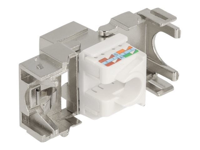 Delock Keystone Modul RJ45 Buchse zu LSA Cat.6A 180° werkzeugfrei Metall