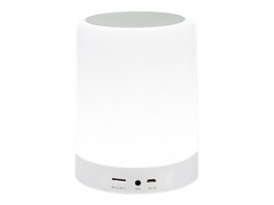 MANHATTAN LED-Bluetooth-Lautsprecher LED-Licht mit drei Helligkeitsstufen und sechs Farben MicroSD-Kartenslot 3,5-mm-Klinke
