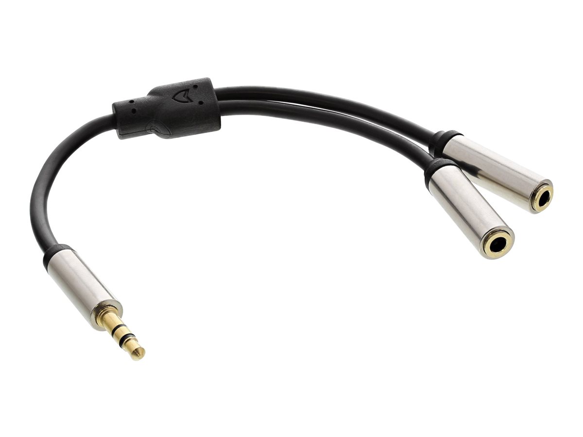INLINE Slim Audio Y-Kabel Klinke 3.5mm Stecker an 2x Klinke Buchse