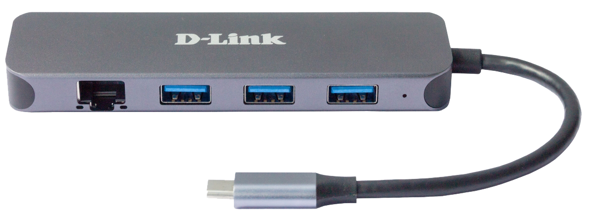 DLINK DUB2334 5in1 USBC Hub mit GigabitEthernetStromversorgung 3x USBA 30 1x USBC mit Ladefunktion bis 60W 1x RJ45