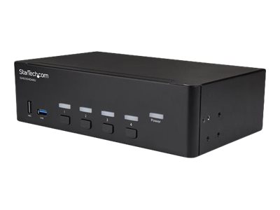 StarTech.com KVM Switch HDMI 4 Port - 4K 30 Hz - KVM Extender für HDMI - KVM HDMI Umschalter - KVM-/Audio-/USB-Switch - 4 Anschlüsse - an Rack montierbar