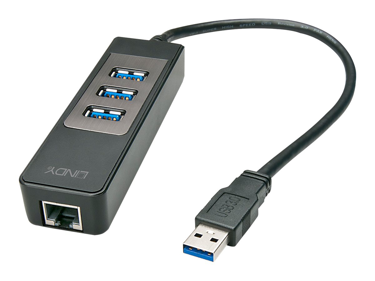 LINDY USB 3.1 Hub/Gigabit Ethernet Adapter bis zu 5Gbitps LINDY USB 3.1 Hub/Gigabit Ethernet Adapter bis zu 5Gbitps