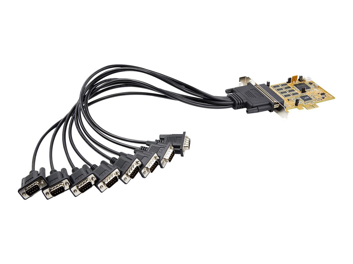 STARTECHCOM 8 Port PCI Express RS232 Serielle adapterkarte PCIe zu Seriel DB9 RS232 Controllerkarte 16C1050 UART 15kV ESD