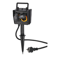 hama 2-fach Gartensteckdose 2,0 m schwarz
