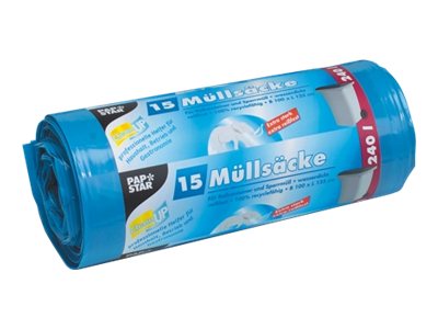 PAPSTAR Müllbeutel CleanUP 240,0 l blau 60,0 µm, 15 St. PAPSTAR Müllbeutel CleanUP 240,0 l blau 60,0 µm, 15 St.