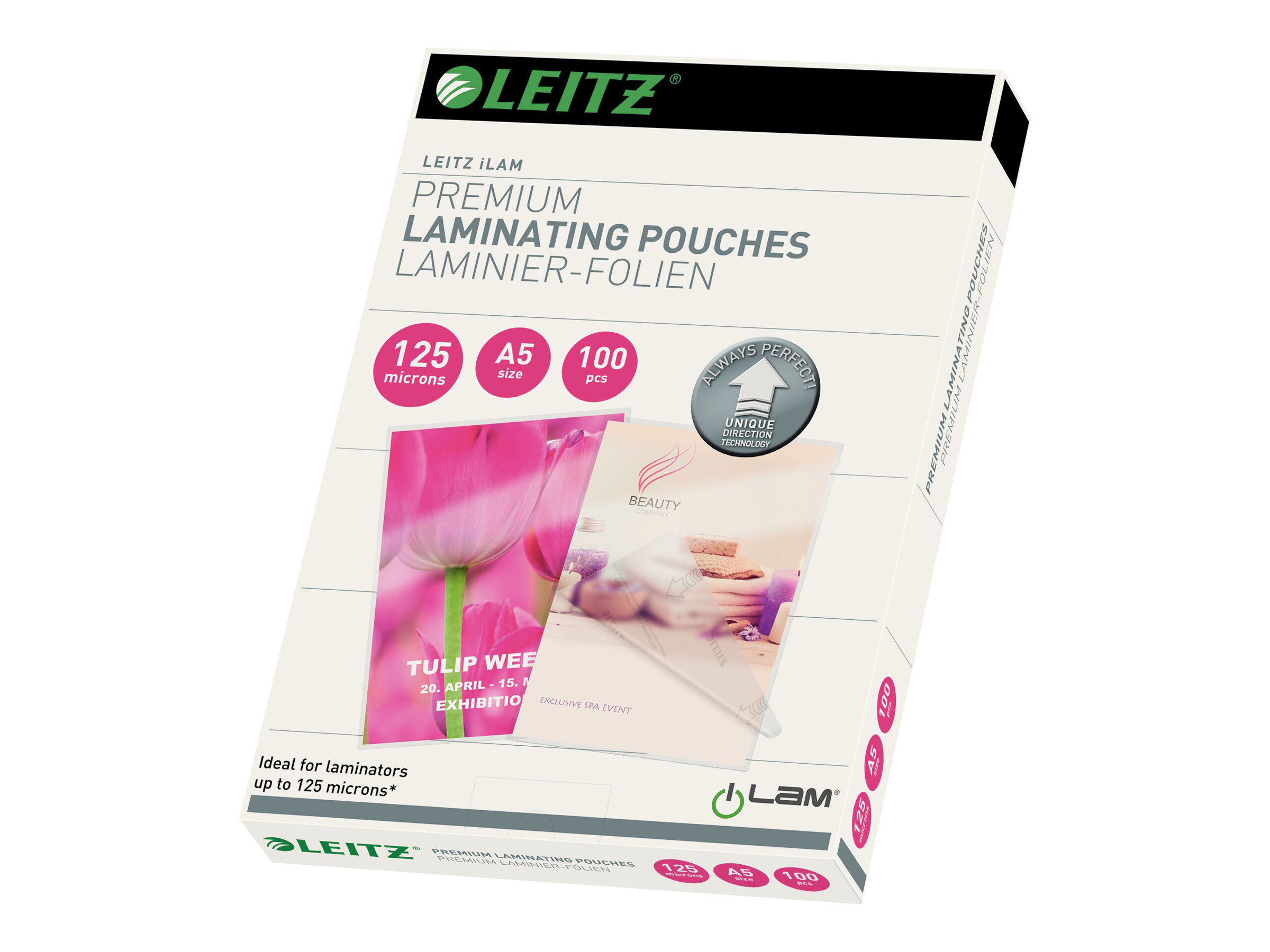 100 LEITZ UDT Laminierfolien glaenzend fuer A5 125 micron 100 LEITZ UDT Laminierfolien glaenzend fuer A5 125 micron