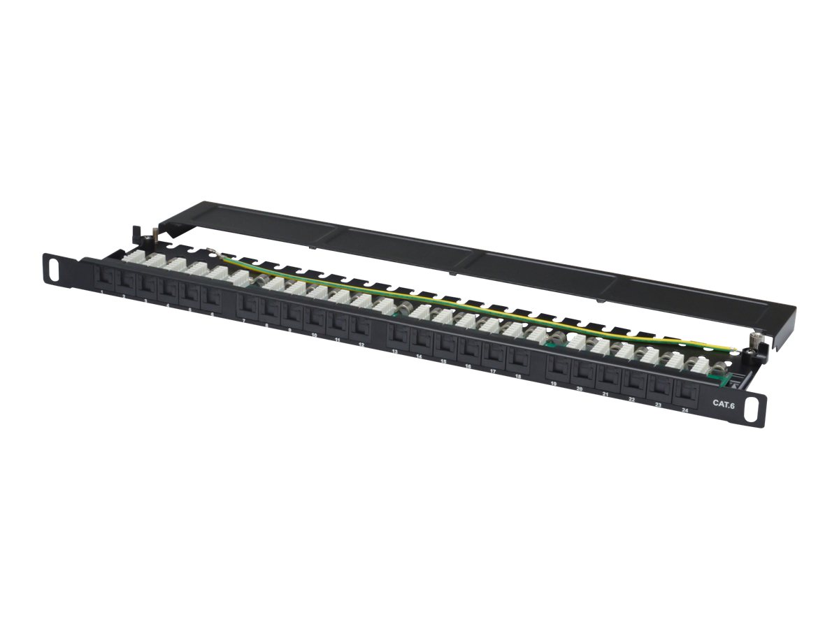 DIGITUS Patchpanel 0,5HE 24Port Cat6 ungeschirmt schwarz