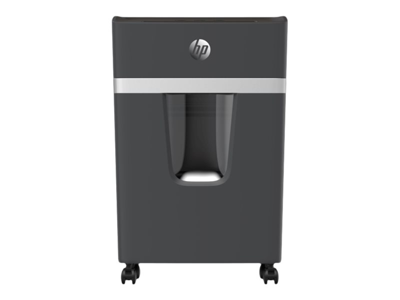 HP Pro Shredder 10MC Aktenvernichter mit Partikelschnitt P-5, 2 x 15 mm, bis 10 Blatt, schwarz