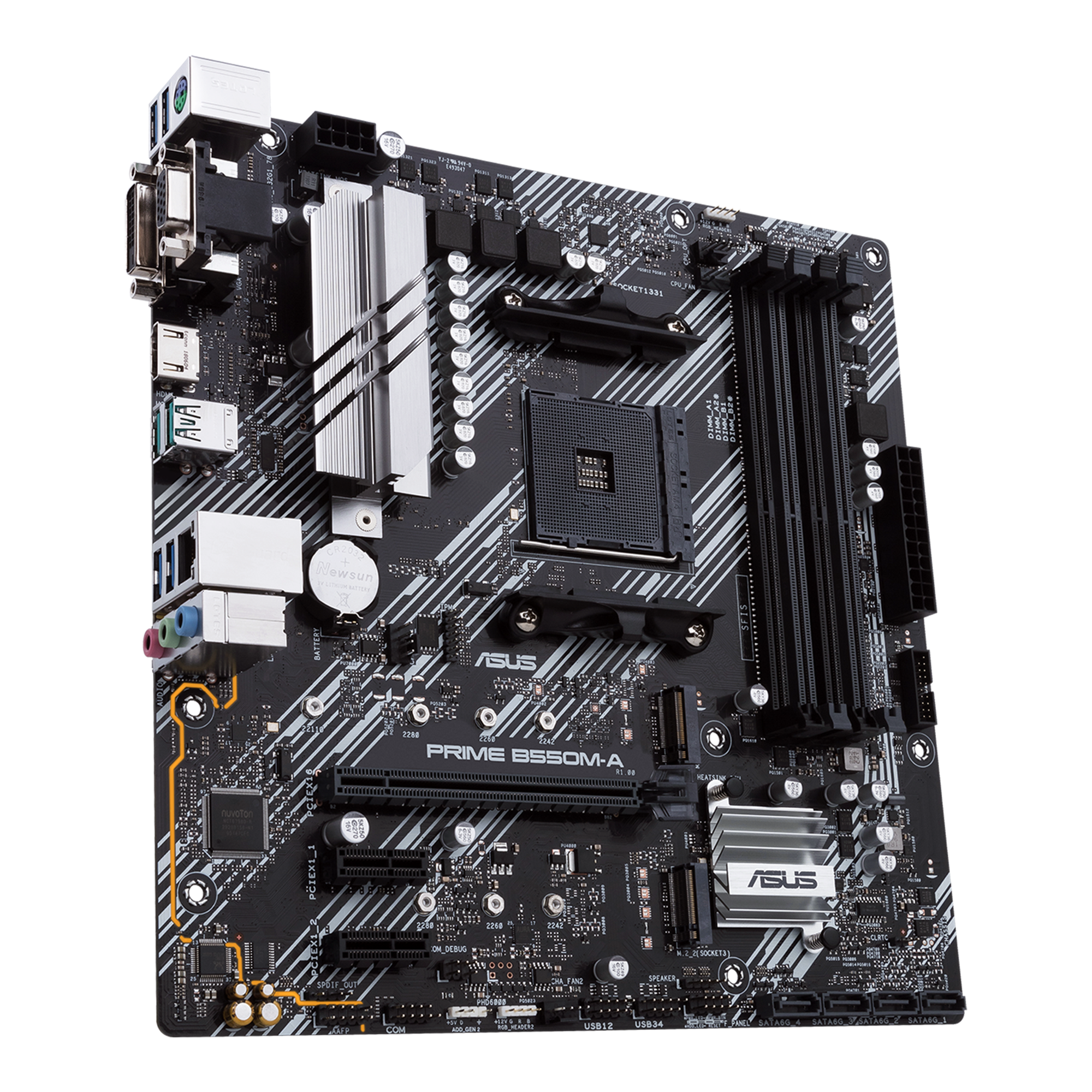 ASUS PRIME B550MA mATX MB dual M2 PCIe 40 1Gb Ethernet HDMIDSubDVI SATA 6Gbps USB32 Gen 2 TypeA