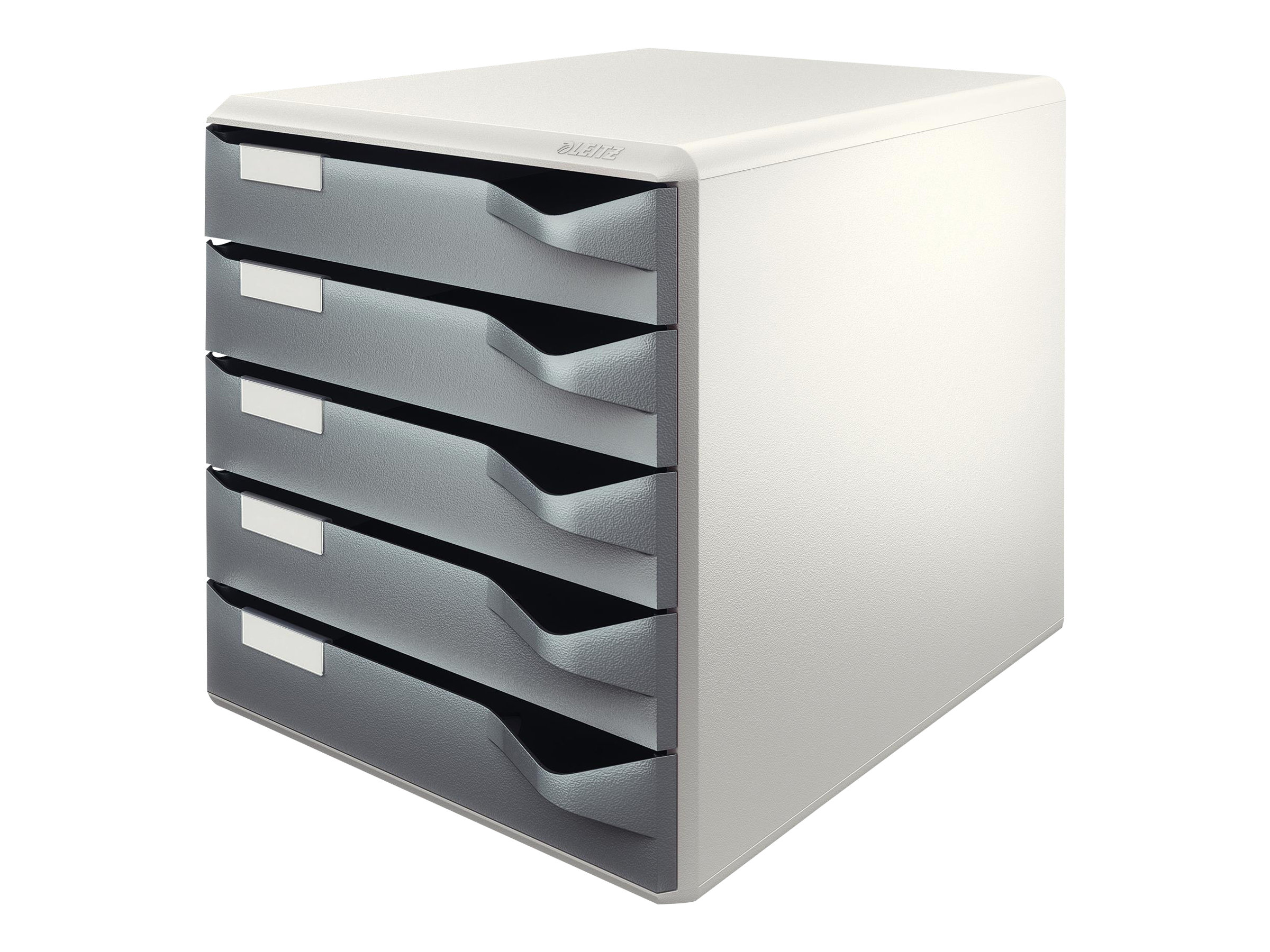 LEITZ Schubladenbox Post-Set  dunkelgrau 52800089, DIN A4 mit 5 Schubladen