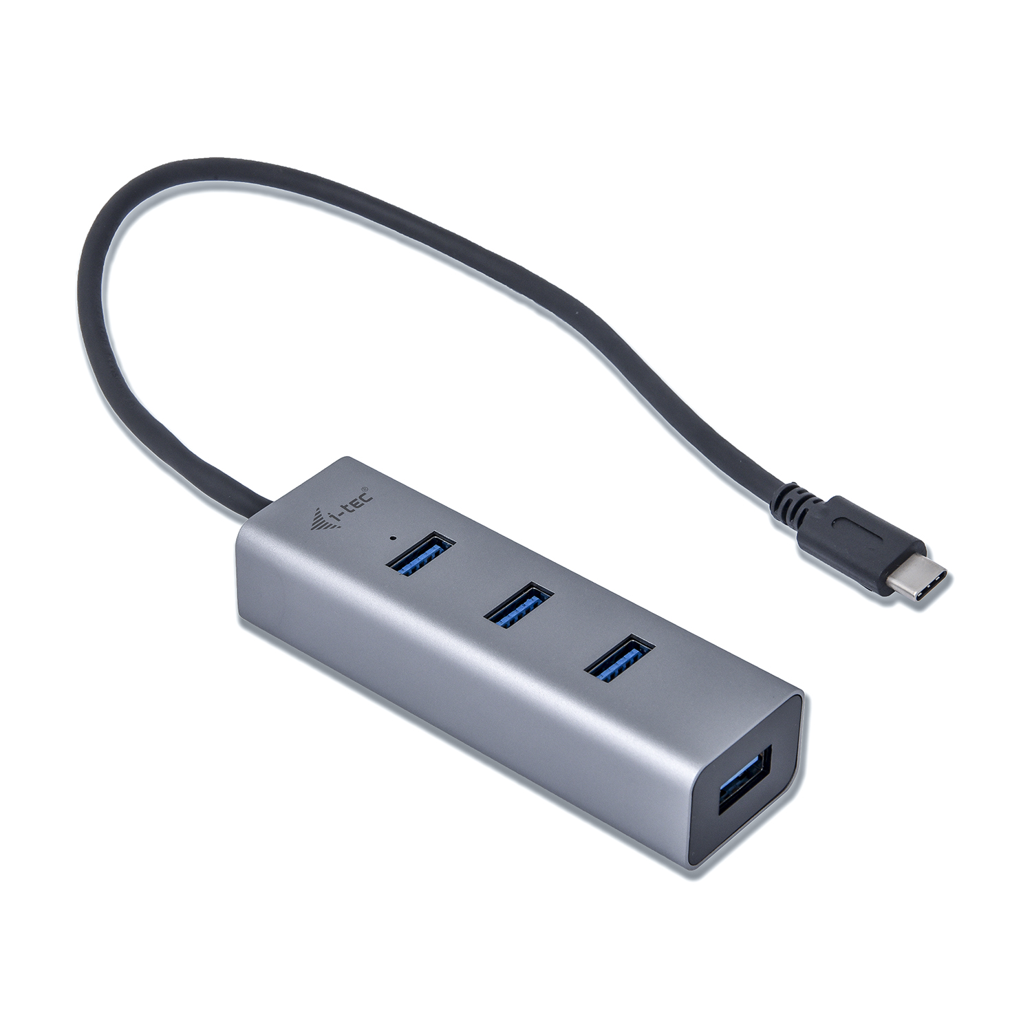 ITEC USB C Metal HUB 4 Port ohne Netzteil ideal fuer Notebook Tablet PC Unterstuetzt Win Mac OS kompatibel mit Thunderbolt 3