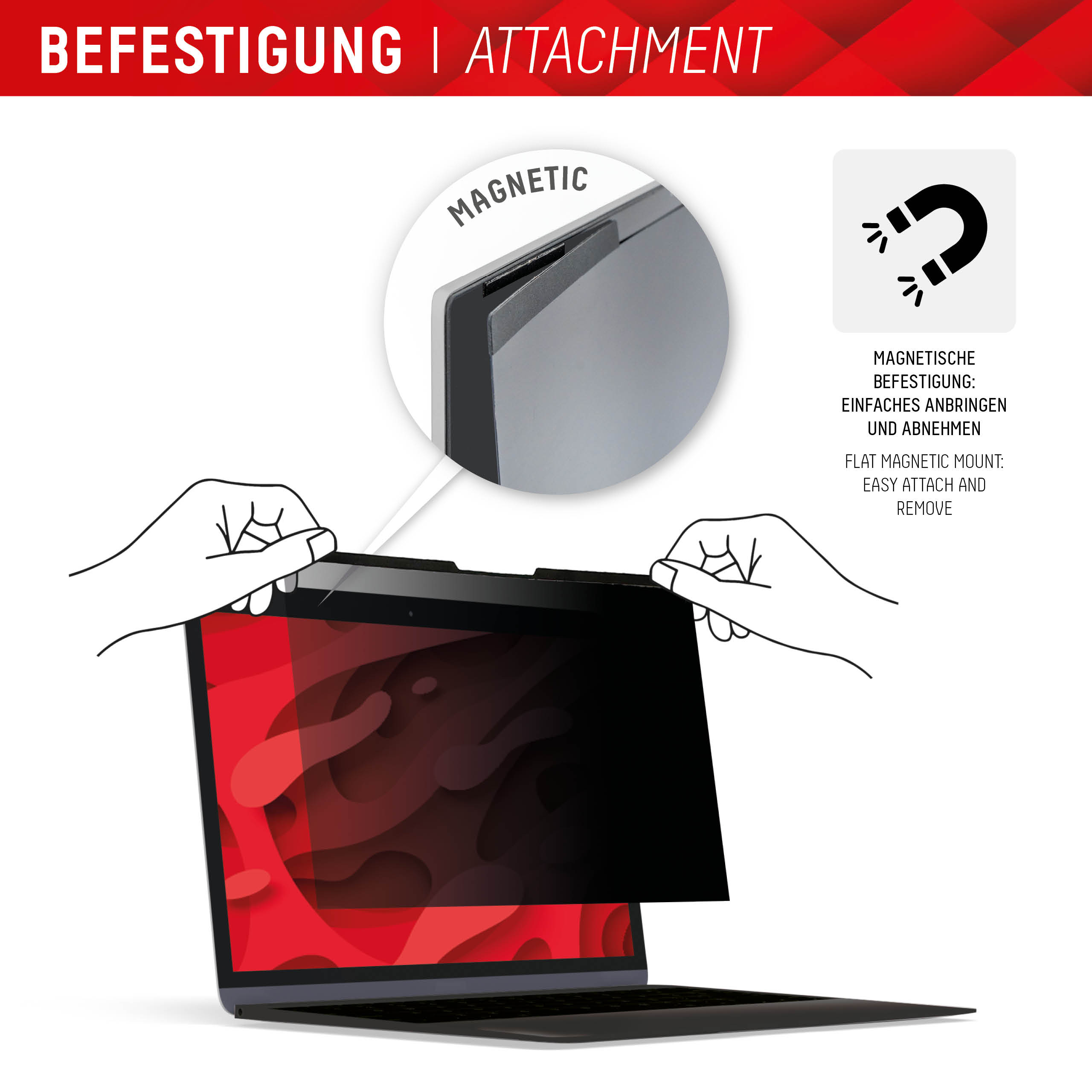 DISPLEX Privacy Safe Blickschutzfolie 13,3 Zoll