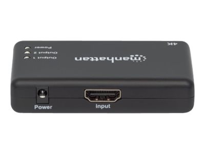 MANHATTAN 4K 2-Port HDMI-Splitter 4K30Hz Stromversorgung ueber Netzteil schwarz