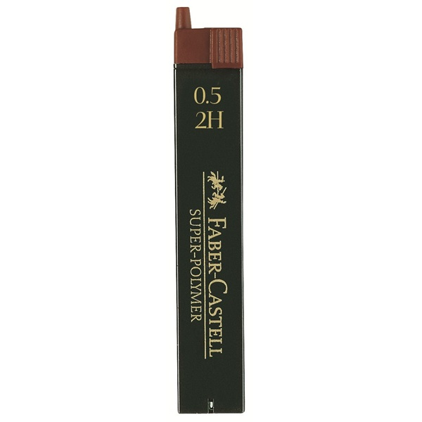 FABER-CASTELL SUPER-POLYMER Feinminen-Bleistiftminen schwarz 2H 0,5 mm, 12 St. FABER-CASTELL SUPER-POLYMER Feinminen-Bleistiftminen schwarz 2H 0,5 mm, 12 St.