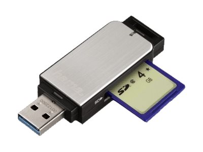 hama Multi-microSD, SD, MultiMediaCard-Kartenleser silber