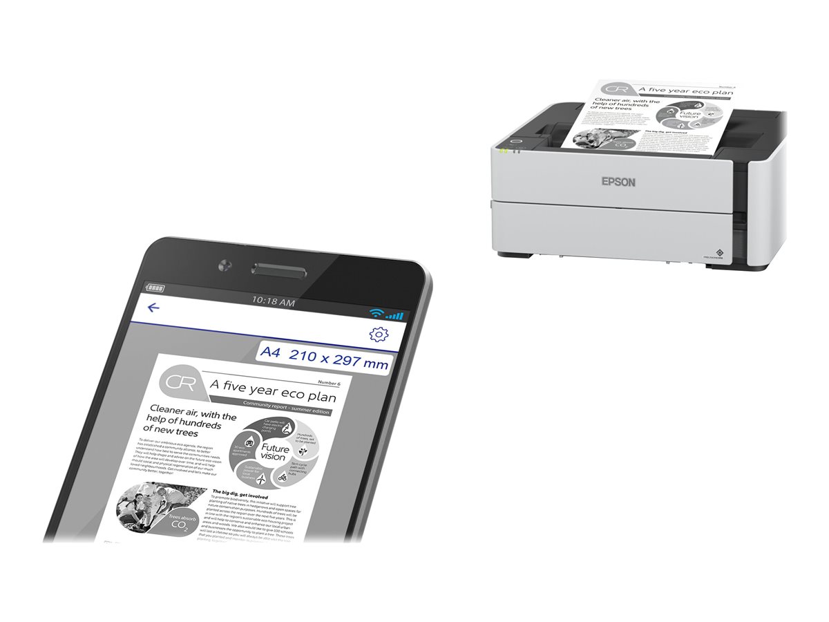 EPSON EcoTank ET-M1180 A4 B & W Printer Duplex PCL USB WiFi Ethernet