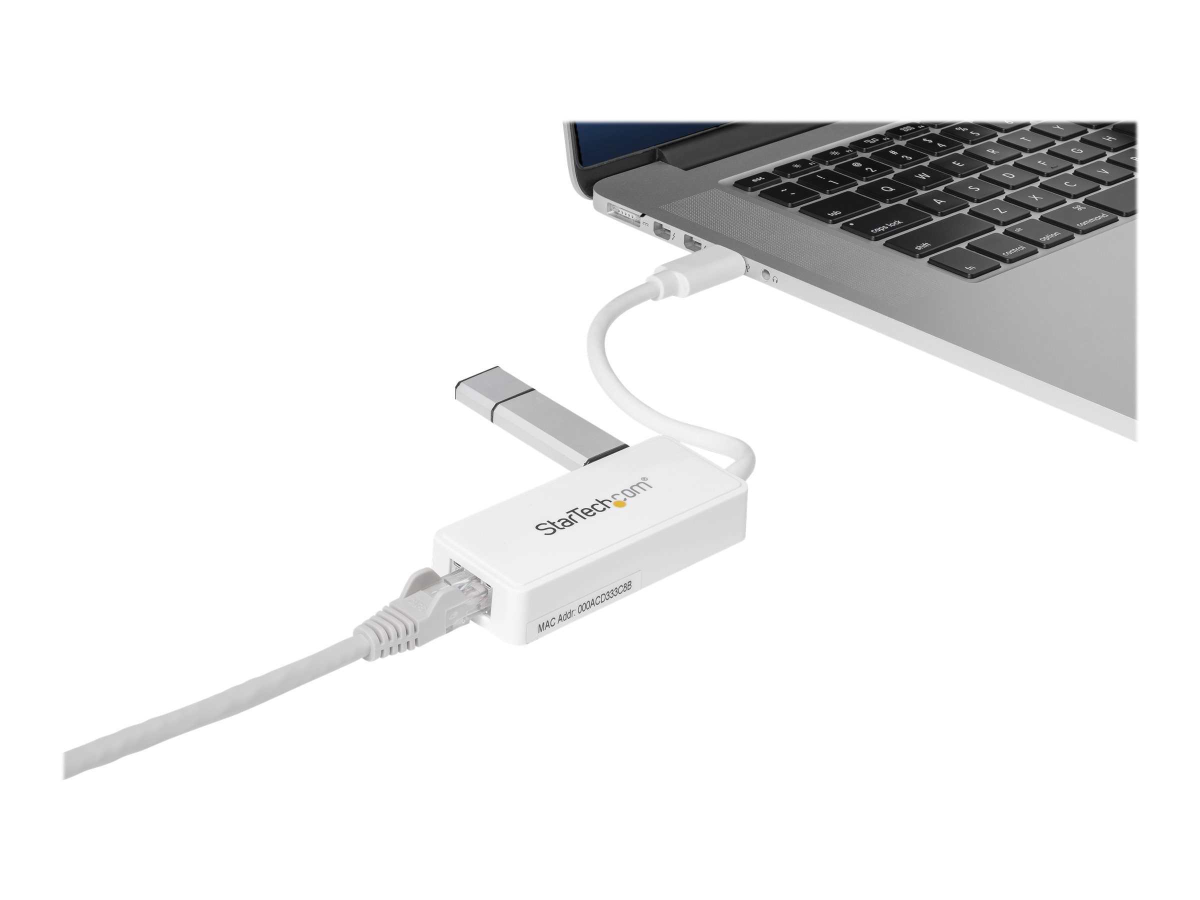STARTECH.COM USB 3.0 SuperSpeed auf Gigabit Ethernet Lan Adapter mit USB Port - 10/100/1000 RJ45 NIC Netzwerkadapter - St/Bu - W