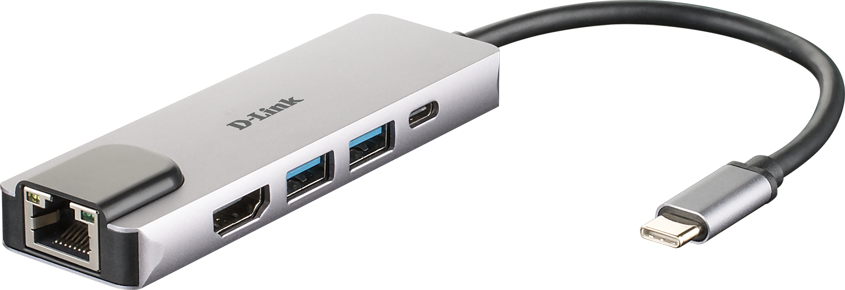 DLINK DUBM520 5In1 USBC Hub 2x SuperSpeed USB 30 1x 4K HDMI 1x USBC mit Ladefunktion bis 60W 1x RJ45