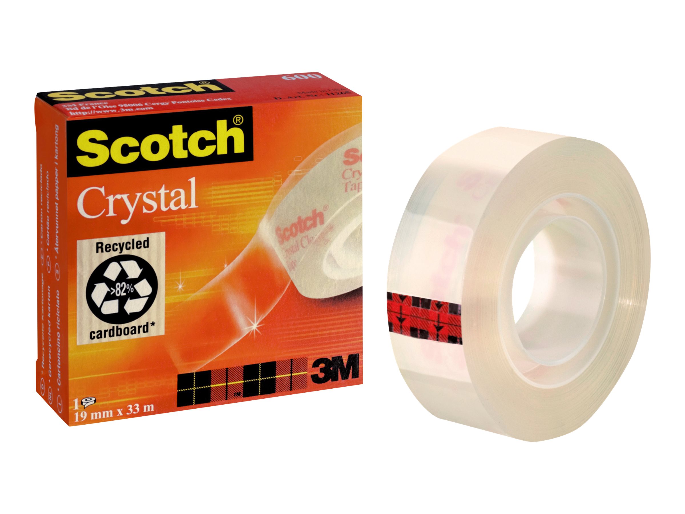 Scotch Crystal Klebefilm kristall-klar 19,0 mm x 33,0 m 1 Rolle Scotch Crystal Klebefilm kristall-klar 19,0 mm x 33,0 m 1 Rolle