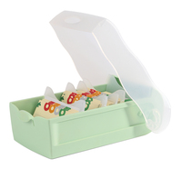 HAN CROCO Karteikasten DIN A8 fuer 500 Karteikarten pastellgruentransparent mit Deckel