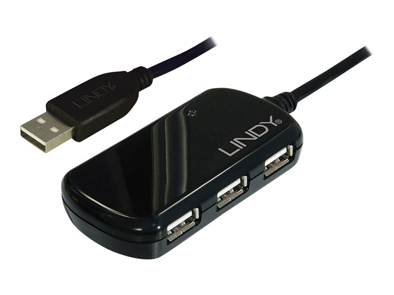 LINDY USB 2.0 Aktiv-Verlaengerung Pro 8m inklusive 4 Port USB-Hub