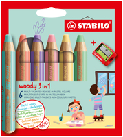 STABILO woody 3 in 1 PASTEL Malset farbsortiert, 6 St. STABILO woody 3 in 1 PASTEL Malset farbsortiert, 6 St.