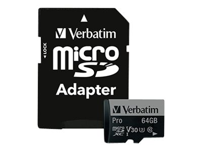 Verbatim microSDXC Speicherkarte 64 GB UHS-I Pro Class 10 + SD Adapter Verbatim microSDXC Speicherkarte 64 GB UHS-I Pro Class 10 + SD Adapter