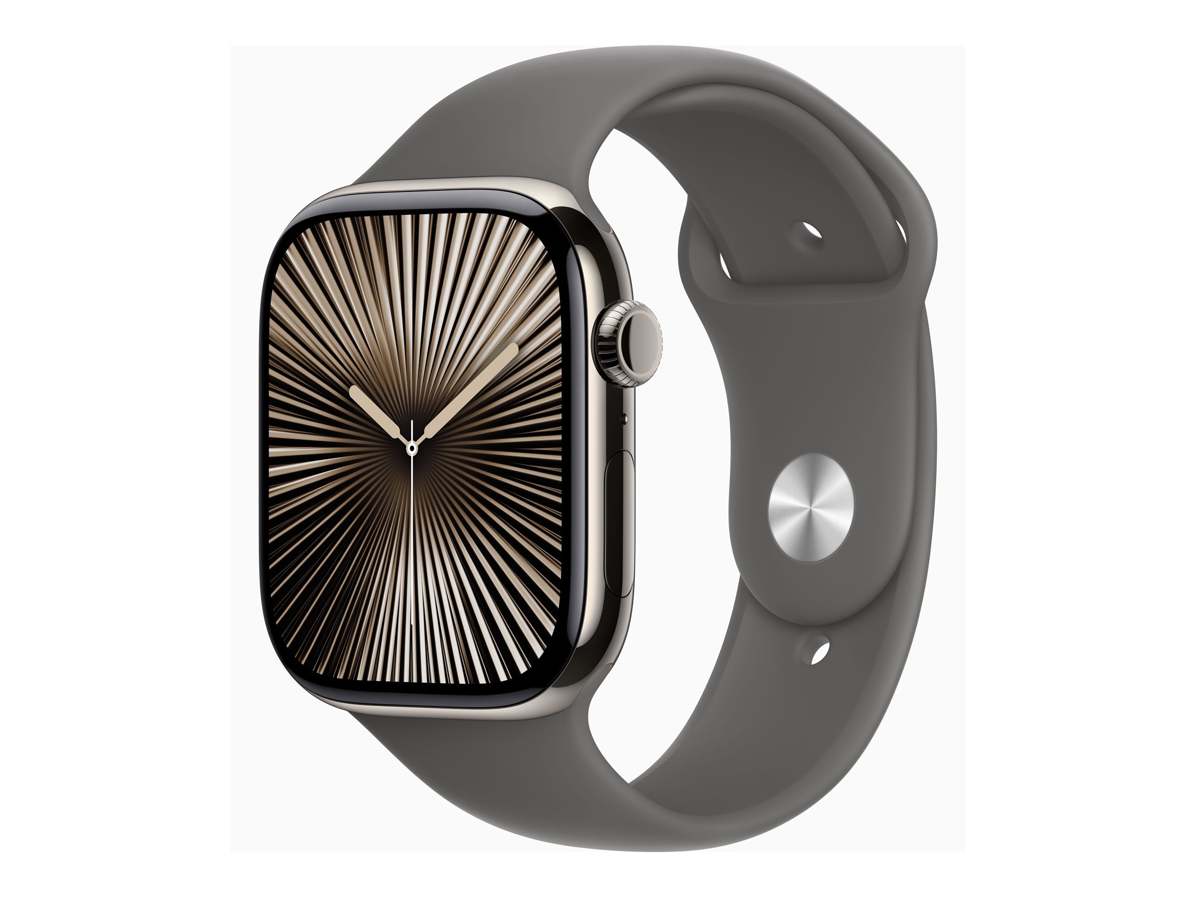 APPLE Watch Series 10 GPS + Cellular 46mm Natural Titanium Case with Stone Grey Sport Band - M/L APPLE Watch Series 10 GPS + Cellular 46mm Natural Titanium Case with Stone Grey Sport Band - M/L