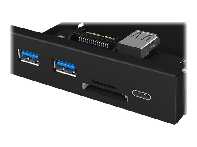 ICY BOX IB-HUB1417-i3 Frontalpanel mit Type-C 1x USB 3.0 und Type-A 2x USB 3.0 SD und microSD Dual Kartenleser solider Metalrahme ICY BOX IB-HUB1417-i3 Frontalpanel mit Type-C 1x USB 3.0 und Type-A 2x USB 3.0 SD und microSD Dual Kartenleser solider Metalrahme
