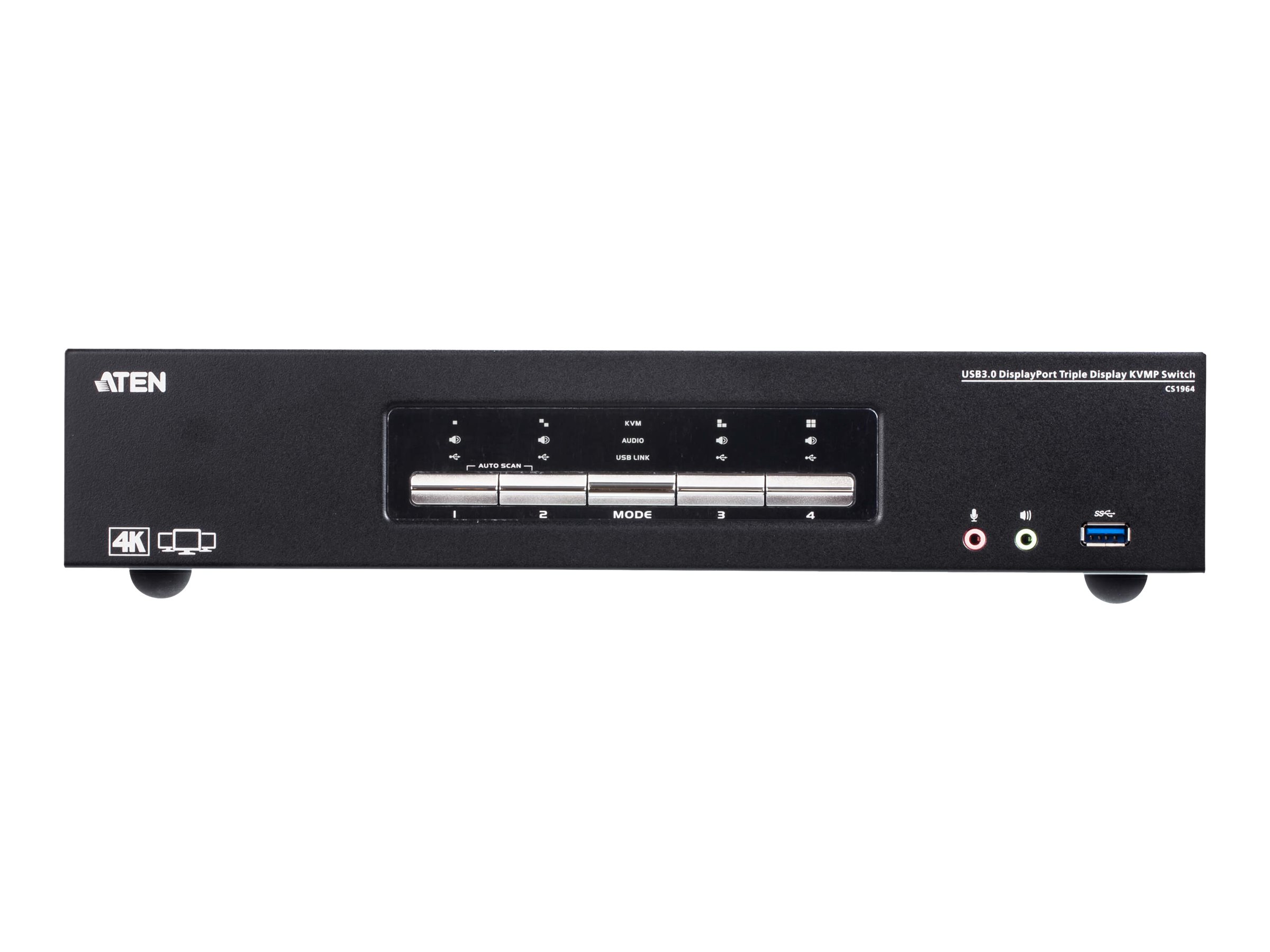 ATEN KVM Switch 4P USB30 4K DP Triple View KVMP S