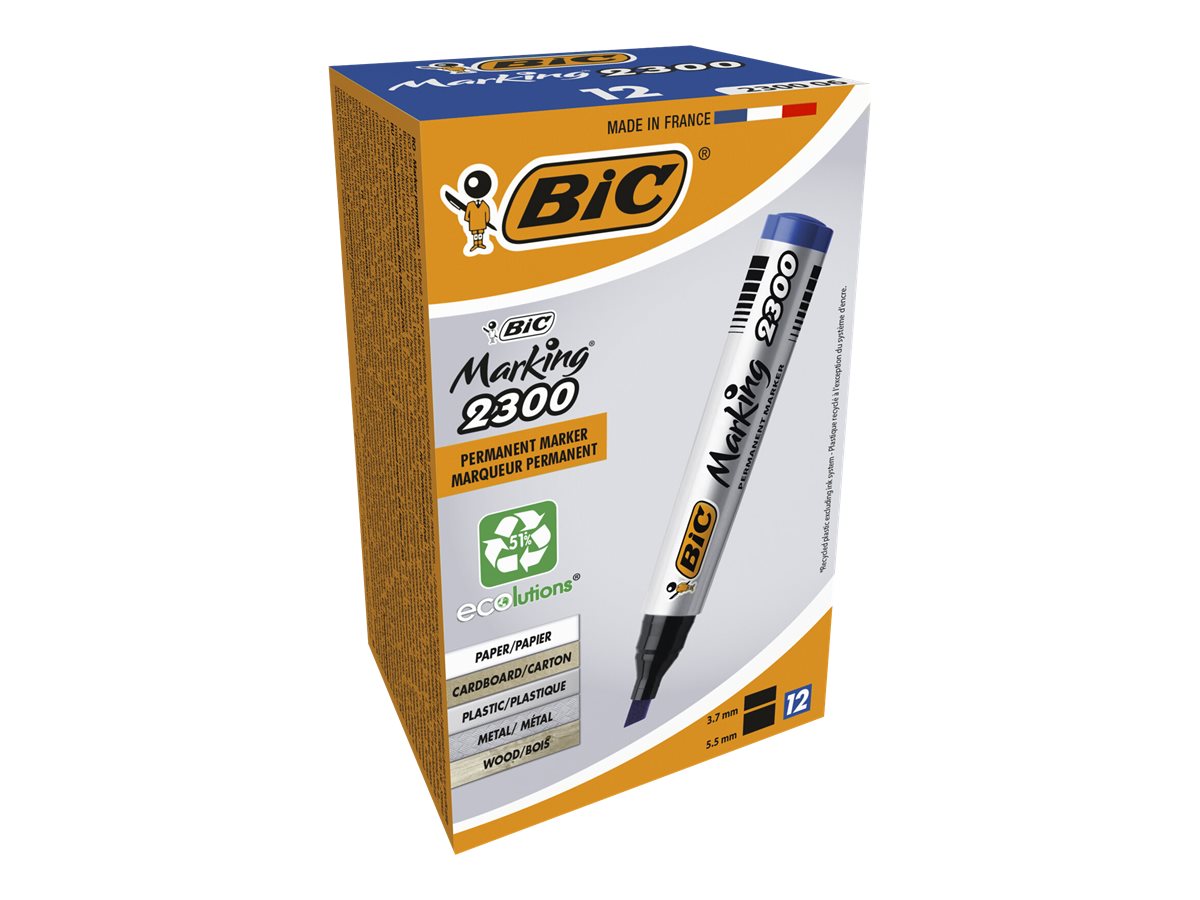 BIC MARKING® 2300 ECOlutions® Permanentmarker blau 3,7 - 5,5 mm, 1 St. BIC MARKING® 2300 ECOlutions® Permanentmarker blau 3,7 - 5,5 mm, 1 St.
