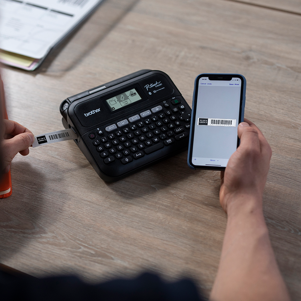 Brother Ptouch D460BTVP Desktop Beschriftungsgeraet mit Koffer