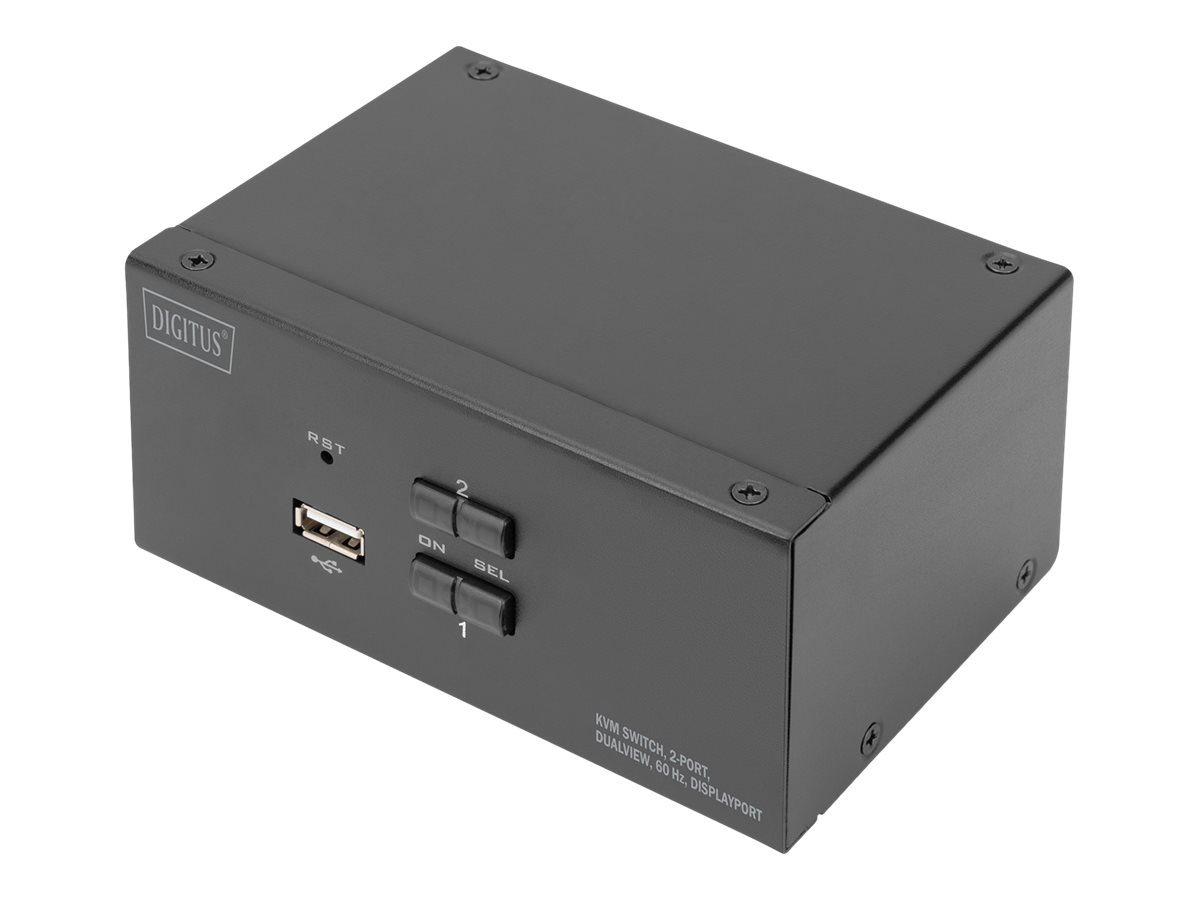 DIGITUS KVM-Switch 2-Port Dual-Display 4K DisplayPort DS-12862