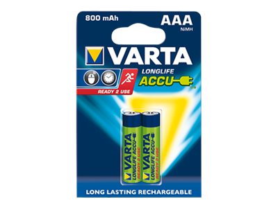 VARTA Akku Micro AAA 800mAh NiMH Recharge Accu Power 2er Blister