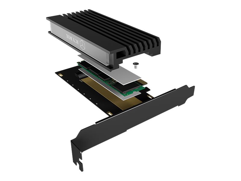 ICY BOX PCIe-Karte M.2 NVMe IB-PCI214M2-HSL unterstuetzt 1x M.2SSD zu PCIe x4 NVMe Host M.2 22 x 30/42/60/80 mm bis 32 Gbit/s