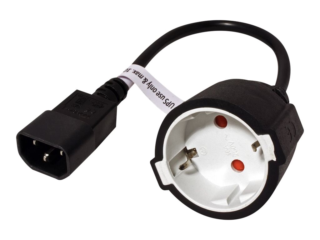 VALUE Netzkabel C14-Stecker auf Schutzkontakt-Buchse schwarz 0,3m VALUE Netzkabel C14-Stecker auf Schutzkontakt-Buchse schwarz 0,3m