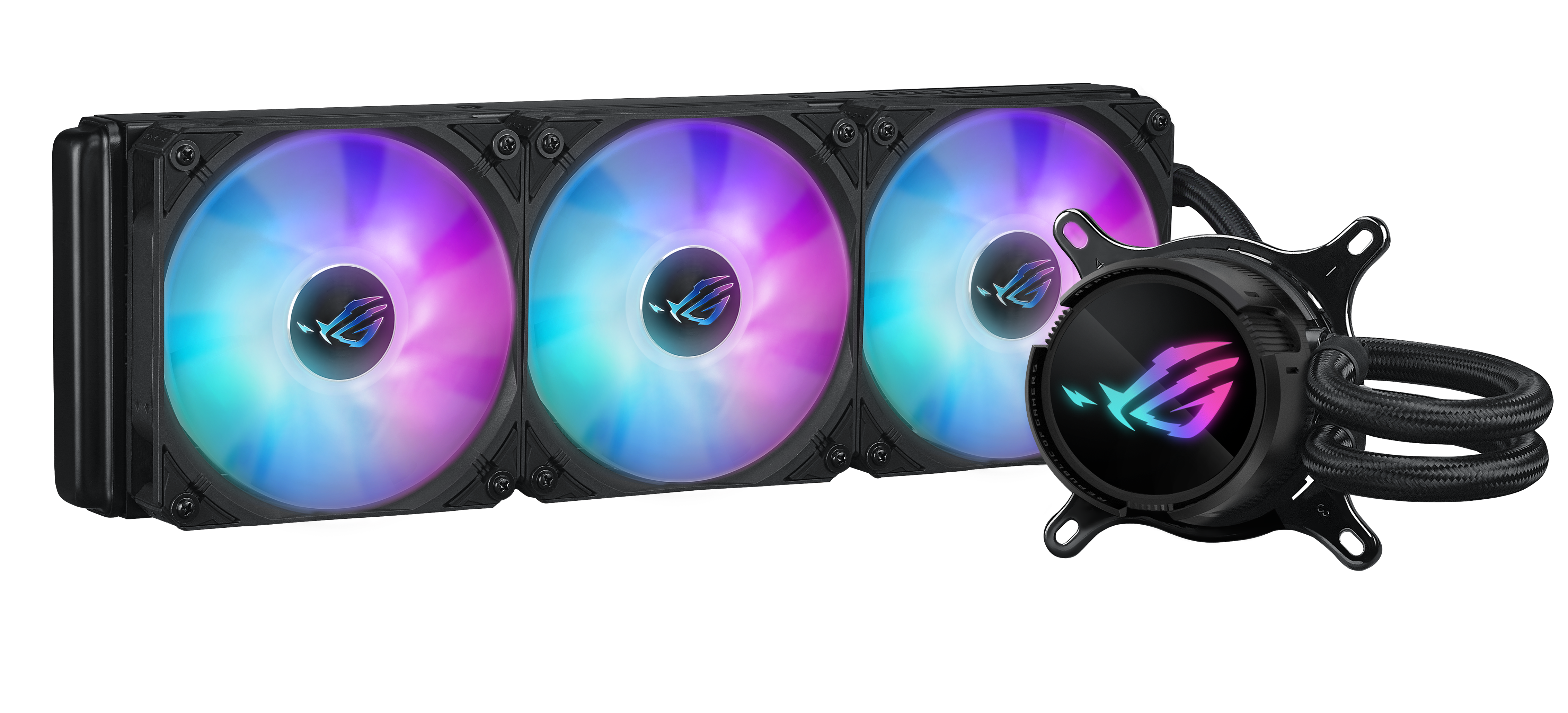ASUS ROG Strix LC III 360 ARGB allinone CPU liquid cooler with 360 rotatable water block Premium ROG ARGB fans