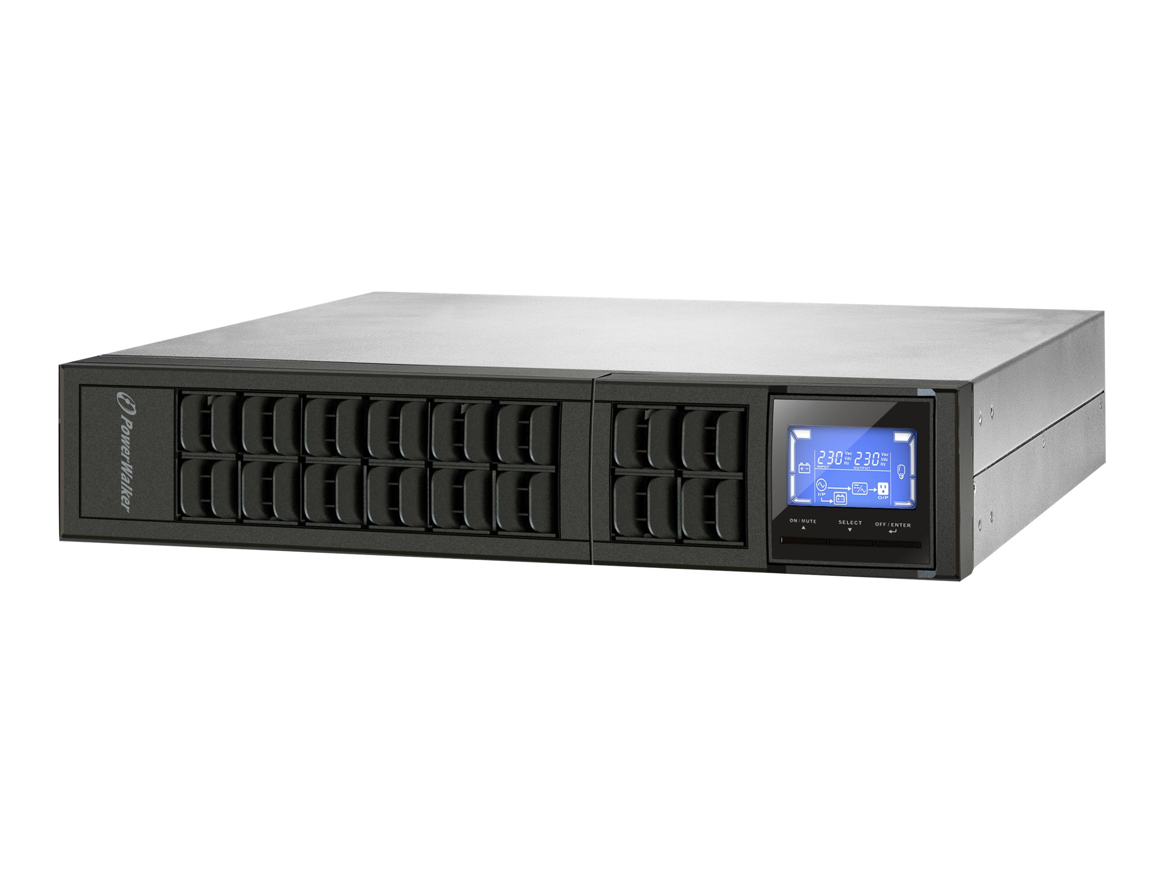 POWERWALKER VFI 2000 CRM LCD 2000VA / 1600W Online USV Tower/Rack Doppelwandler SNMP Slot