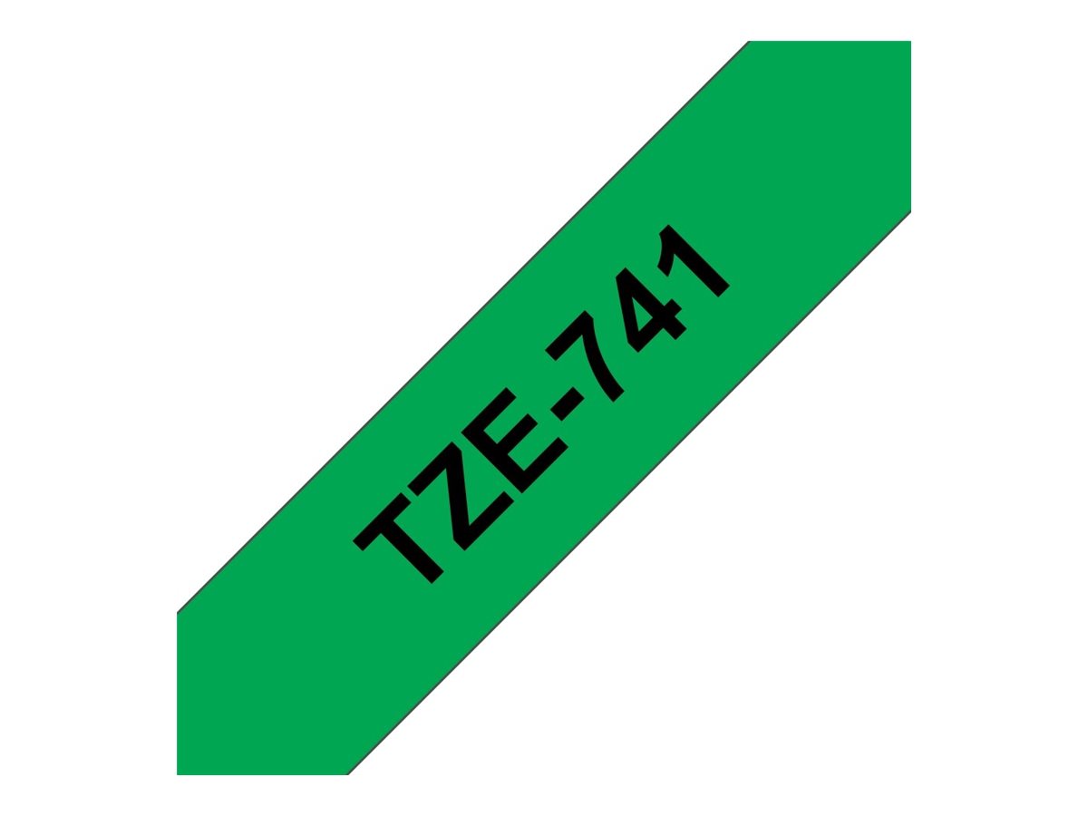 Schriftband TZe741 lam Schwarz auf Gruen 18mm x 8m
