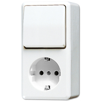 Jung Steckdose SCHUKO 676AWW mit Schalter Jung Steckdose SCHUKO 676AWW mit Schalter