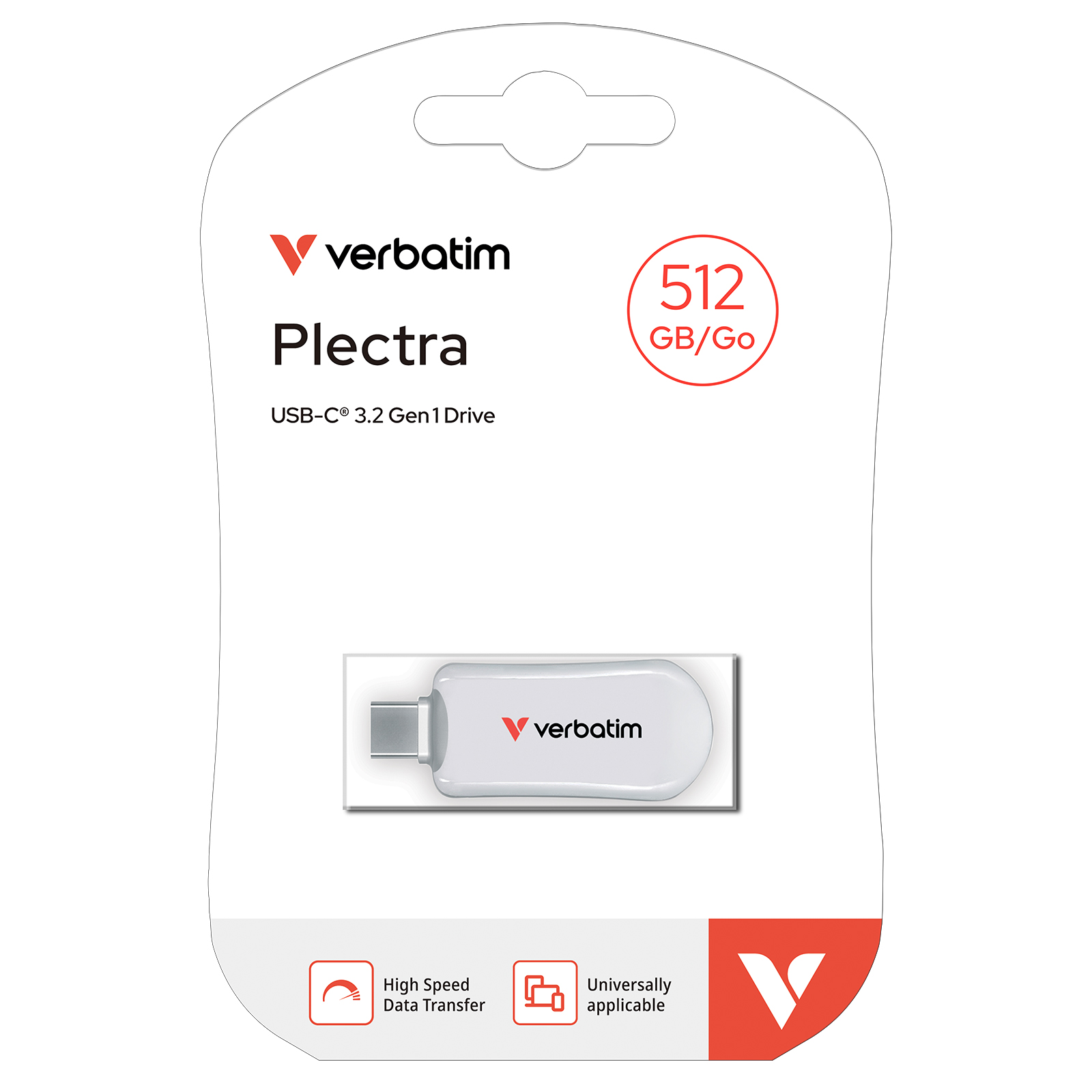 Verbatim Plectra White 512GB USBC Flash Drive 30231