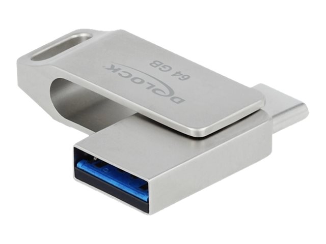 Delock USB 3.2 Gen 1 USB-C? + Typ-A Speicherstick 64 GB - Metallgeh?use